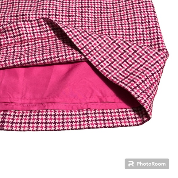 J Crew Factory Wool Houndstooth Mini Skirt Pink 12 - Picture 4 of 7